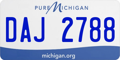 MI license plate DAJ2788