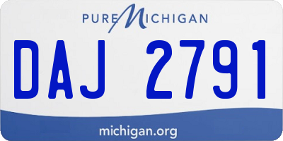 MI license plate DAJ2791