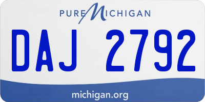 MI license plate DAJ2792