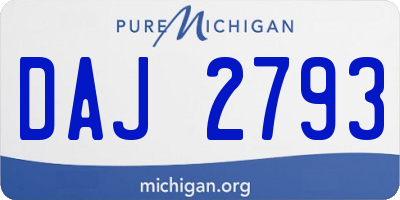 MI license plate DAJ2793
