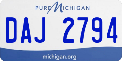 MI license plate DAJ2794