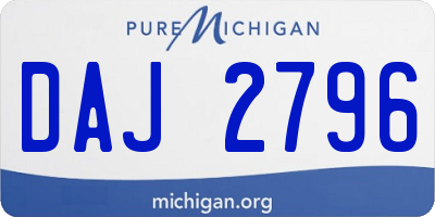 MI license plate DAJ2796