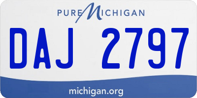 MI license plate DAJ2797