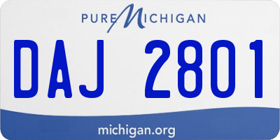 MI license plate DAJ2801