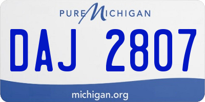 MI license plate DAJ2807