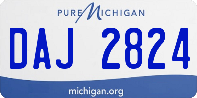 MI license plate DAJ2824