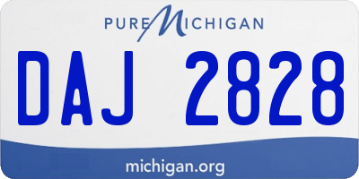 MI license plate DAJ2828