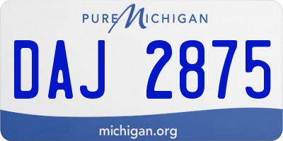 MI license plate DAJ2875