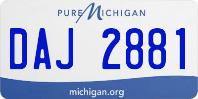 MI license plate DAJ2881