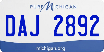 MI license plate DAJ2892