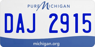 MI license plate DAJ2915