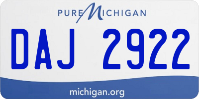 MI license plate DAJ2922