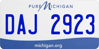 MI license plate DAJ2923