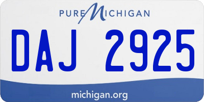 MI license plate DAJ2925