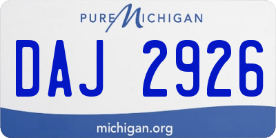 MI license plate DAJ2926