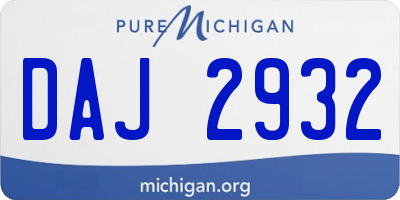 MI license plate DAJ2932