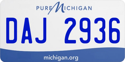 MI license plate DAJ2936