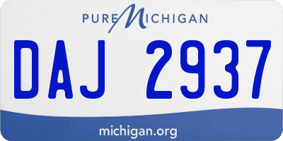 MI license plate DAJ2937