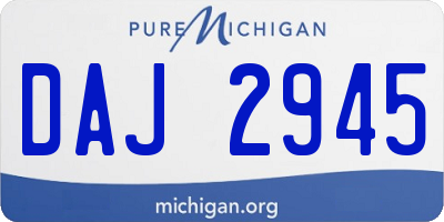 MI license plate DAJ2945