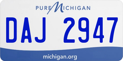 MI license plate DAJ2947