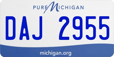 MI license plate DAJ2955