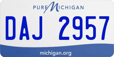 MI license plate DAJ2957