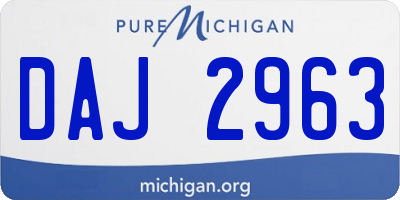 MI license plate DAJ2963