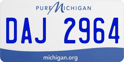MI license plate DAJ2964