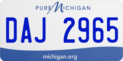 MI license plate DAJ2965