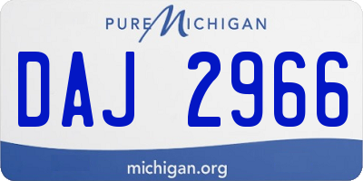 MI license plate DAJ2966