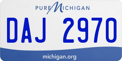 MI license plate DAJ2970
