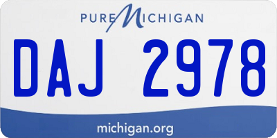 MI license plate DAJ2978