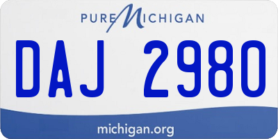 MI license plate DAJ2980