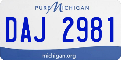 MI license plate DAJ2981
