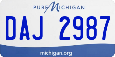 MI license plate DAJ2987
