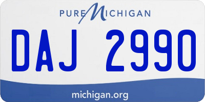 MI license plate DAJ2990