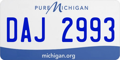 MI license plate DAJ2993