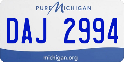 MI license plate DAJ2994