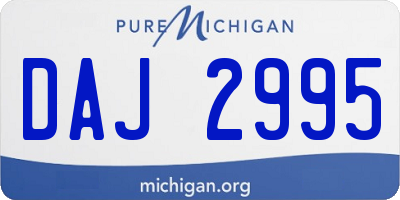 MI license plate DAJ2995