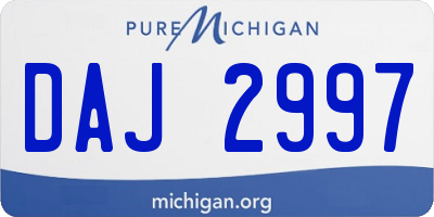 MI license plate DAJ2997
