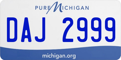 MI license plate DAJ2999