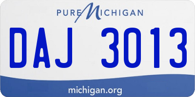MI license plate DAJ3013