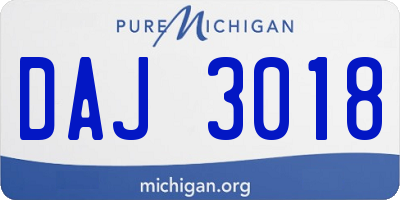 MI license plate DAJ3018