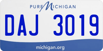 MI license plate DAJ3019