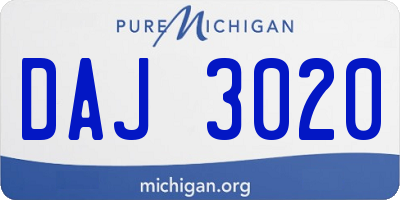 MI license plate DAJ3020
