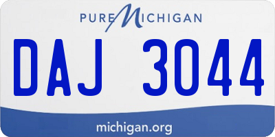 MI license plate DAJ3044