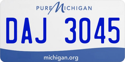 MI license plate DAJ3045