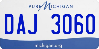 MI license plate DAJ3060
