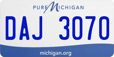 MI license plate DAJ3070