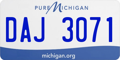 MI license plate DAJ3071